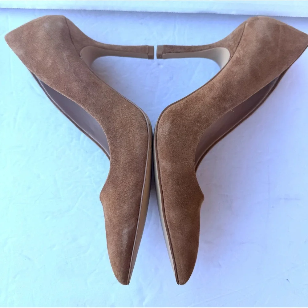 Charles David Charles Tan Light Brown Suede Pointed Toe Stiletto Heel Pumps 8M - Picture 5 of 10